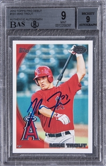 2010 Topps Pro Debut #181 Mike Trout Signed Rookie Card - BGS MINT 9/BGS 9